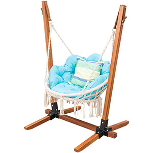 Macrame Handmade Hammock Swing Chair Patio Hanging Tassels Fringes Garden Swing For Adults