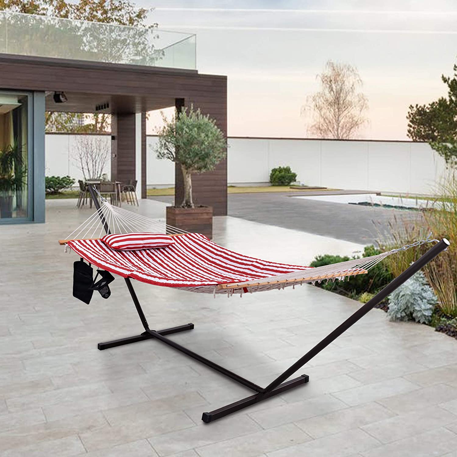 Camping quilted anti-rollover anti-tear hammock outdoor single double rocking chair swing dormitory bedroom hammock